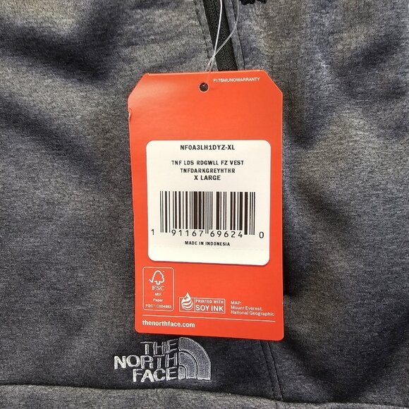 The North Face Vest Womens XL Black Windwall Soft Shell Ridgeline W/Logo NWT - Picture 4 of 9